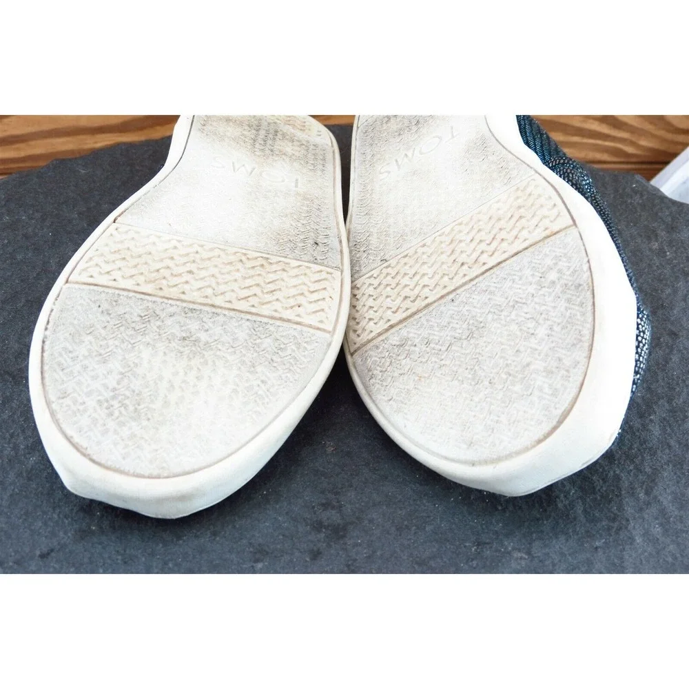 Toms Youth Girls Shoes Size 2.5 M Black Flat Fabric‎